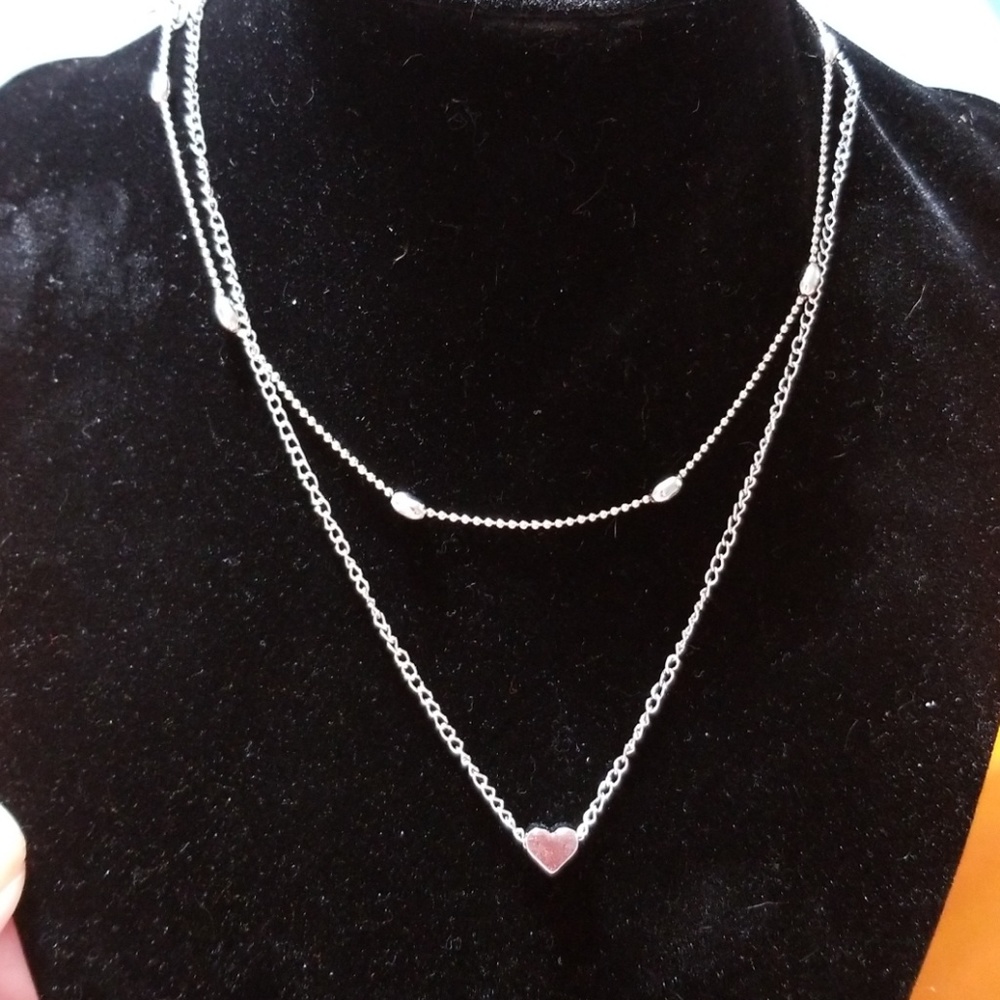 Stunning Silver Layered Necklace Simple Classy NIB - Picture 1 of 8